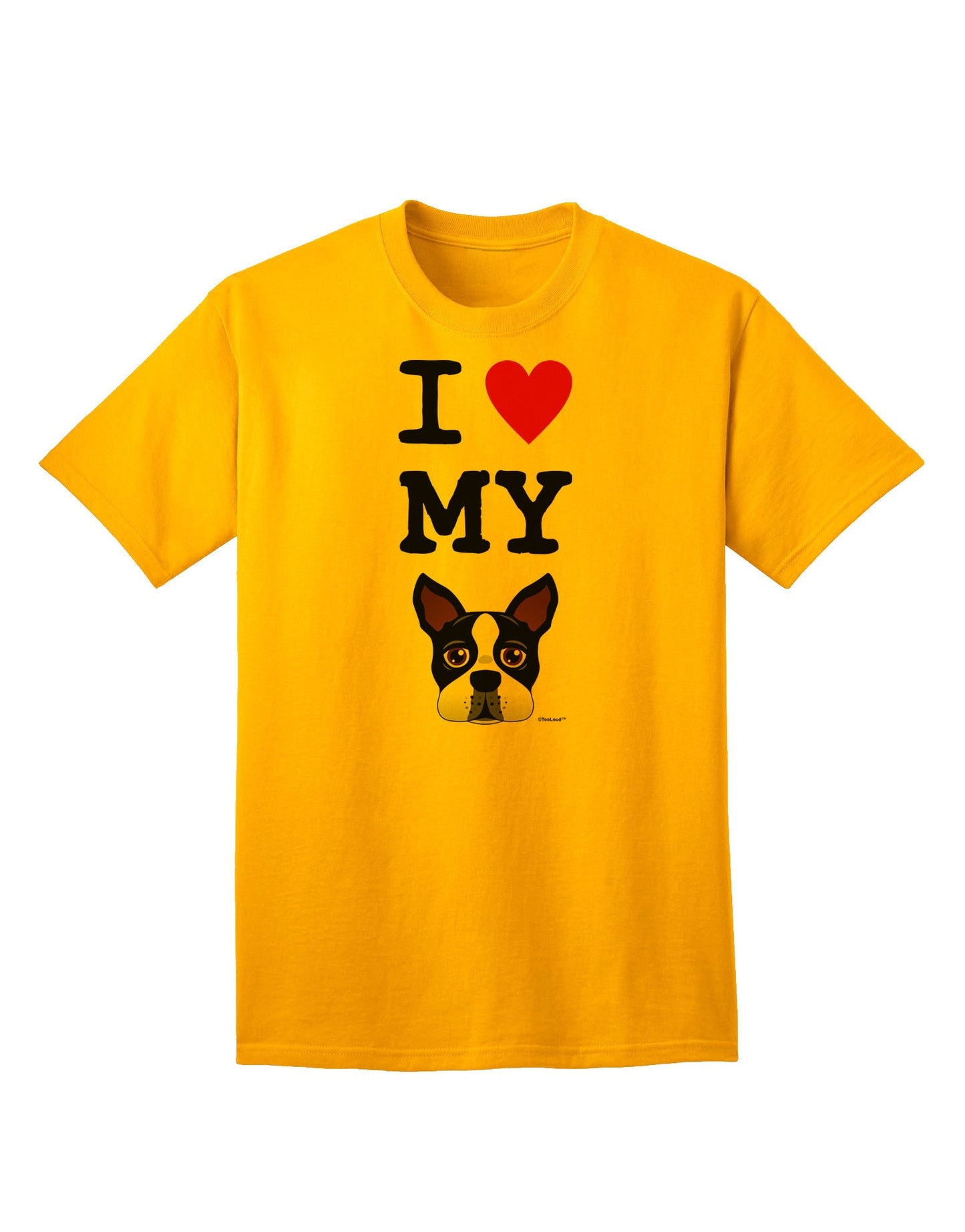Adore Your Pet: I Heart My Boston Terrier - Premium Adult T-Shirt Collection-Mens T-shirts-TooLoud-Gold-Small-Davson Sales