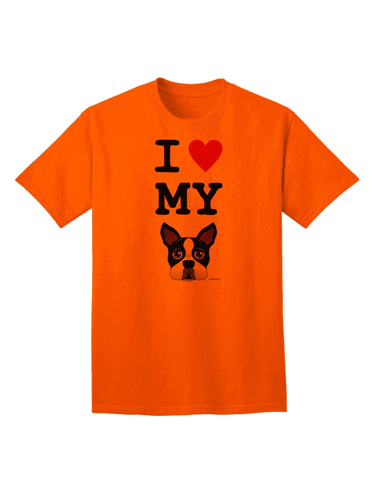 Adore Your Pet: I Heart My Boston Terrier - Premium Adult T-Shirt Collection-Mens T-shirts-TooLoud-Orange-Small-Davson Sales