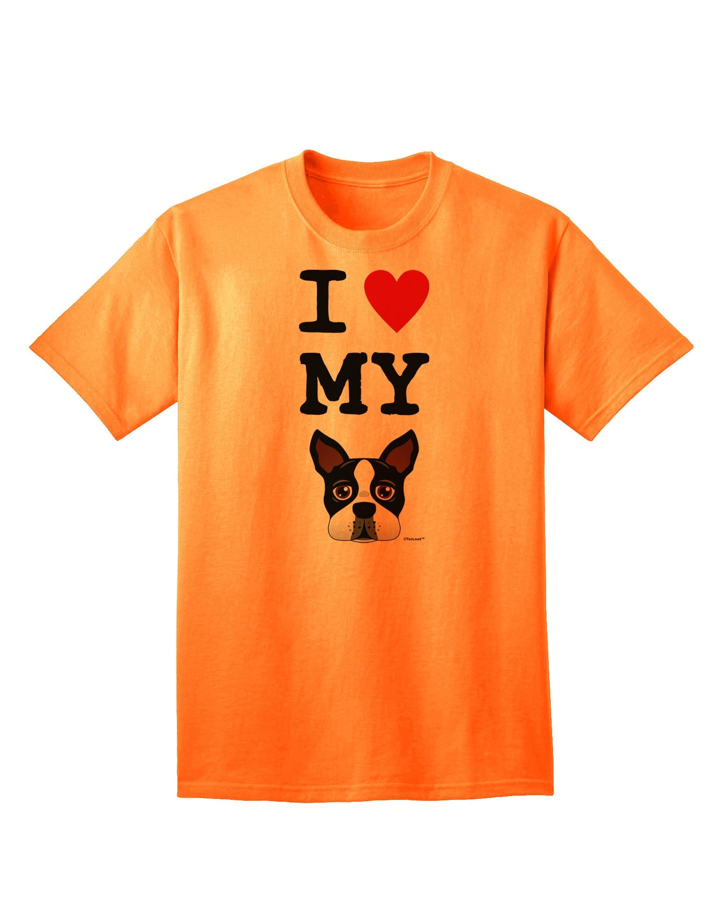 Adore Your Pet: I Heart My Boston Terrier - Premium Adult T-Shirt Collection-Mens T-shirts-TooLoud-Neon-Orange-Small-Davson Sales