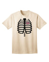Adult Halloween T-Shirt: Black Skeleton Ribcage Design with a Vibrant Pink Heart Accent-Mens T-shirts-TooLoud-Natural-Small-Davson Sales
