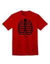 Adult Halloween T-Shirt: Black Skeleton Ribcage Design with a Vibrant Pink Heart Accent-Mens T-shirts-TooLoud-Red-Small-Davson Sales
