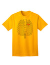 Adult Halloween T-Shirt: Skeleton Ribcage Design with a Touch of Pink Heart-Mens T-shirts-TooLoud-Gold-Small-Davson Sales