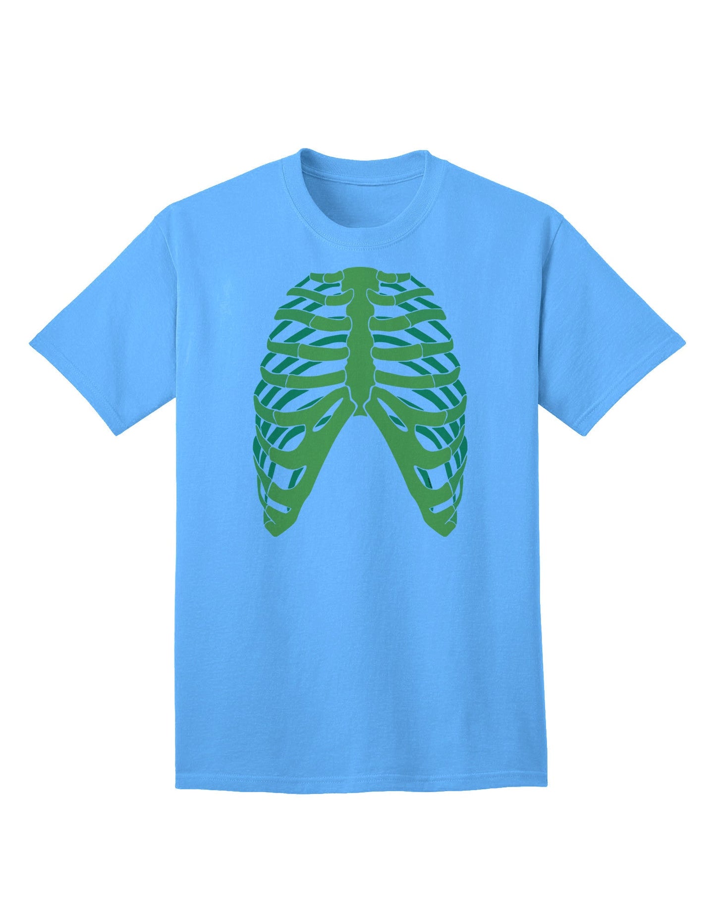 Adult Human Green Skeleton Bones Ribcage T-Shirt - A Unique Statement in Eco-Friendly Fashion-Mens T-shirts-TooLoud-Aquatic-Blue-Small-Davson Sales