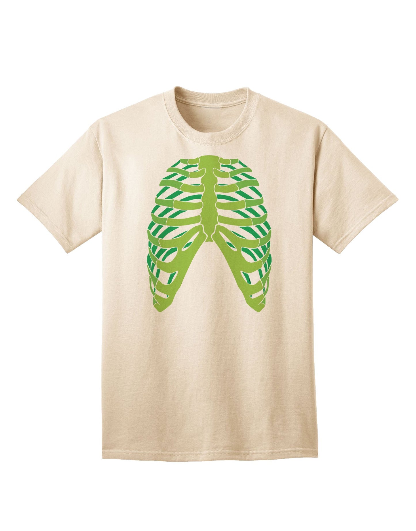 Adult Human Green Skeleton Bones Ribcage T-Shirt - A Unique Statement in Eco-Friendly Fashion-Mens T-shirts-TooLoud-Natural-Small-Davson Sales