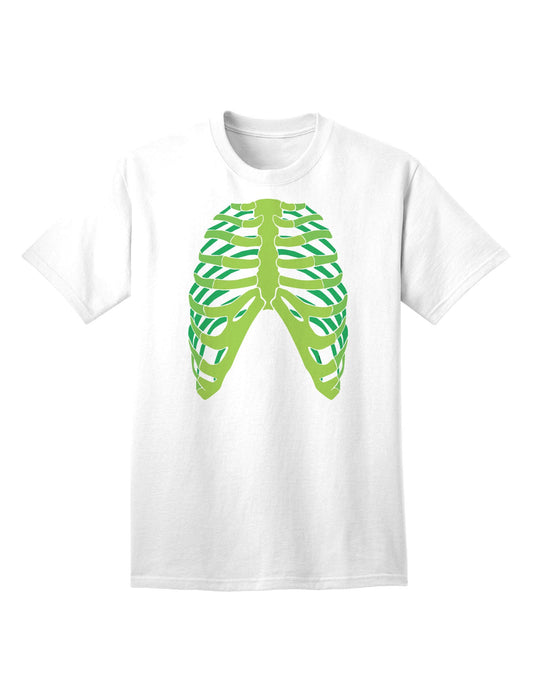Adult Human Green Skeleton Bones Ribcage T-Shirt - A Unique Statement in Eco-Friendly Fashion-Mens T-shirts-TooLoud-White-Small-Davson Sales