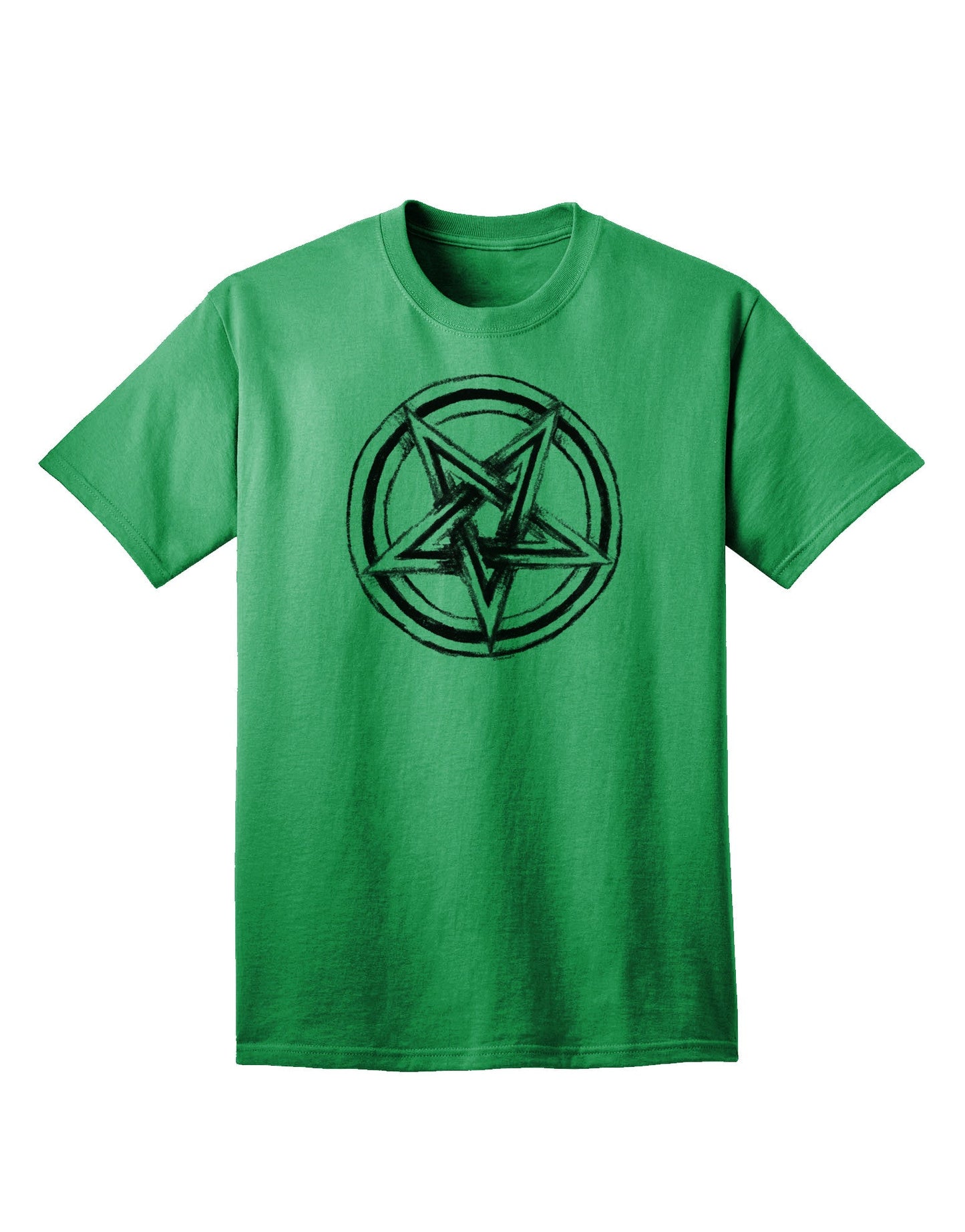 Adult Inverted Pentagram T-Shirt: Embrace the Death Metal Star Aesthetic-Mens T-shirts-TooLoud-Kelly-Green-Small-Davson Sales