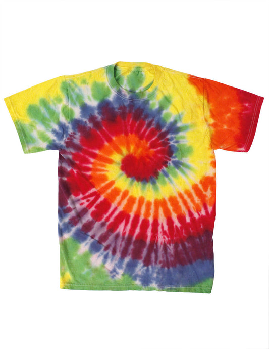 Adult Rainbow Tie Dye Spiral T-Shirt - Vibrant & Trendy Ecommerce Collection-Mens T-shirts-NDS Wear-Rainbow-Spiral-Small-Davson Sales
