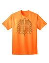 Adult Skeleton Ribcage T-Shirt: A Halloween Essential-Mens T-shirts-TooLoud-Neon-Orange-Small-Davson Sales