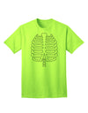 Adult Skeleton Ribcage T-Shirt: A Halloween Essential-Mens T-shirts-TooLoud-Neon-Green-Small-Davson Sales