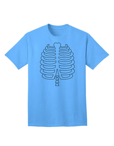 Adult Skeleton Ribcage T-Shirt: A Halloween Essential-Mens T-shirts-TooLoud-Aquatic-Blue-Small-Davson Sales