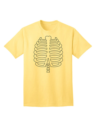 Adult Skeleton Ribcage T-Shirt: A Halloween Essential-Mens T-shirts-TooLoud-Yellow-Small-Davson Sales