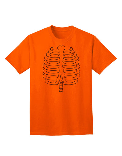 Adult Skeleton Ribcage T-Shirt: A Halloween Essential-Mens T-shirts-TooLoud-Orange-Small-Davson Sales