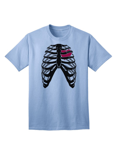 Adult T-Shirt: Black Skeleton Bones Ribcage with Heart - A Unique Statement Piece-Mens T-shirts-TooLoud-Light-Blue-Small-Davson Sales