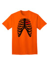 Adult T-Shirt: Black Skeleton Bones Ribcage with Heart - A Unique Statement Piece-Mens T-shirts-TooLoud-Orange-Small-Davson Sales