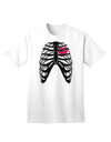 Adult T-Shirt: Black Skeleton Bones Ribcage with Heart - A Unique Statement Piece-Mens T-shirts-TooLoud-White-Small-Davson Sales