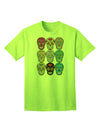 Adult T-Shirt Collection: Dia de los Muertos Calaveras Sugar Skulls - A Unique Blend of Tradition and Style-Mens T-shirts-TooLoud-Neon-Green-Small-Davson Sales