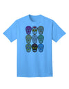 Adult T-Shirt Collection: Dia de los Muertos Calaveras Sugar Skulls - A Unique Blend of Tradition and Style-Mens T-shirts-TooLoud-Aquatic-Blue-Small-Davson Sales