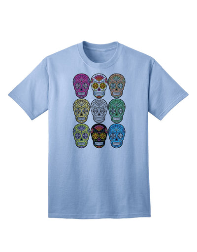 Adult T-Shirt Collection: Dia de los Muertos Calaveras Sugar Skulls - A Unique Blend of Tradition and Style-Mens T-shirts-TooLoud-Light-Blue-Small-Davson Sales