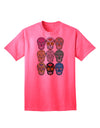 Adult T-Shirt Collection: Dia de los Muertos Calaveras Sugar Skulls - A Unique Blend of Tradition and Style-Mens T-shirts-TooLoud-Neon-Pink-Small-Davson Sales