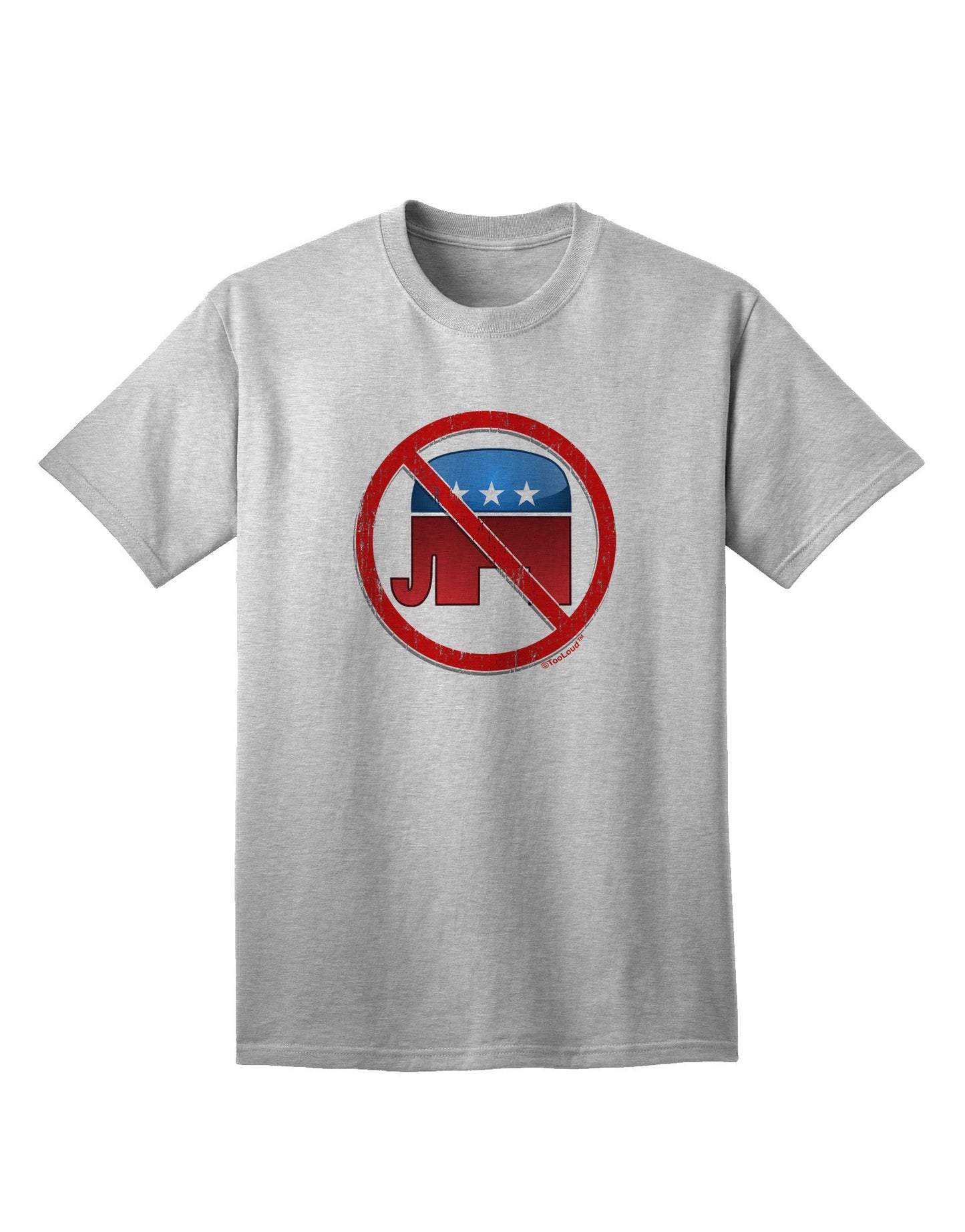 Adult T-Shirt Collection: Distressed 'No Republicans' Sign Design-Mens T-shirts-TooLoud-AshGray-Small-Davson Sales