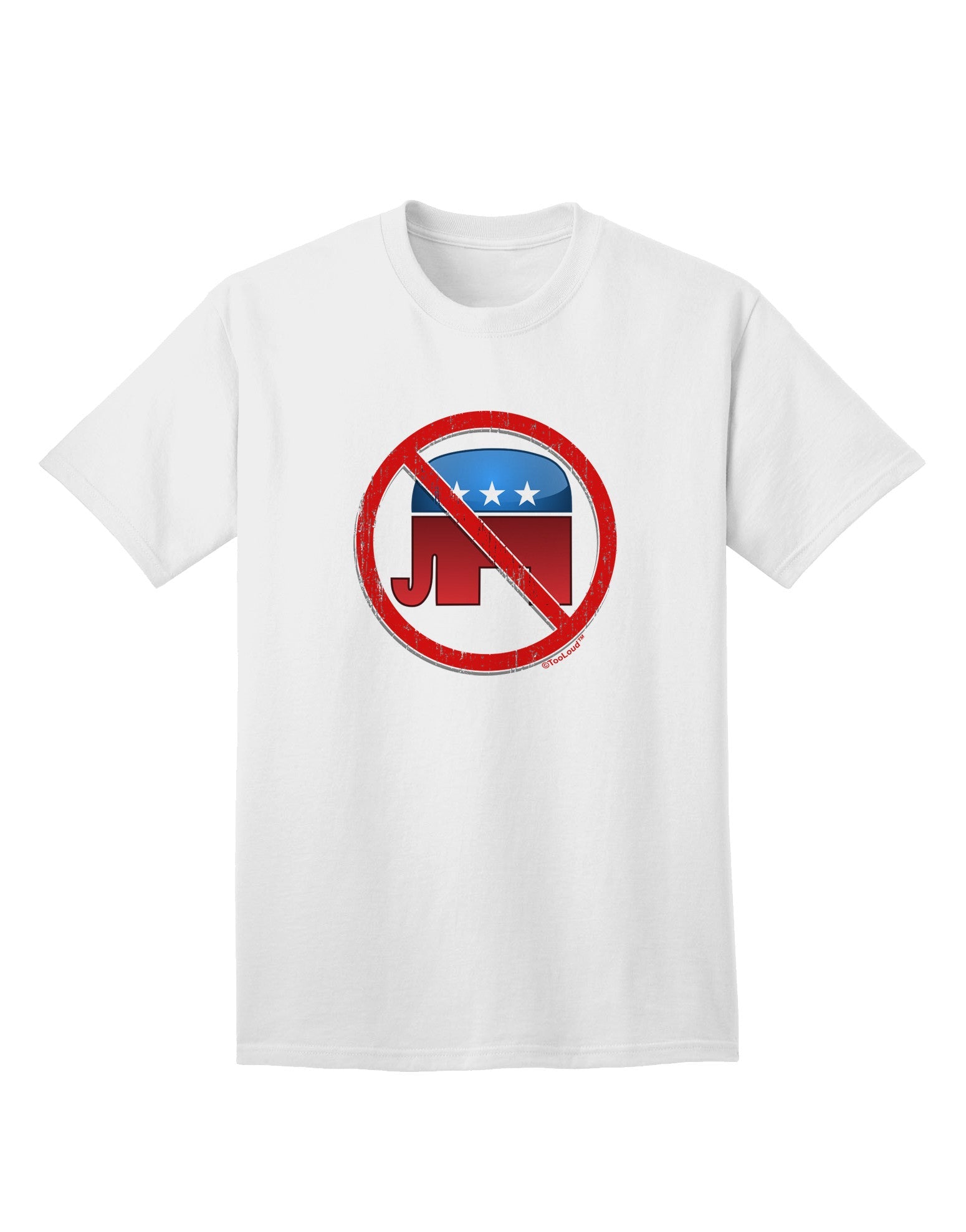 Adult T-Shirt Collection: Distressed 'No Republicans' Sign Design-Mens T-shirts-TooLoud-White-Small-Davson Sales