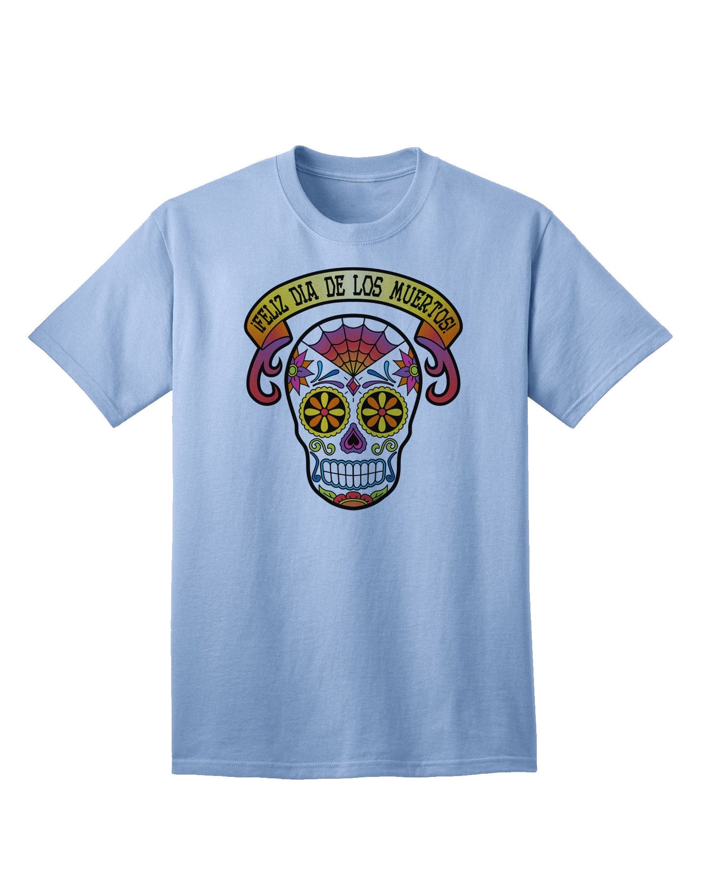 Adult T-Shirt Collection: Feliz Dia de los Muertos Calavera - Celebrate in Style-Mens T-shirts-TooLoud-Light-Blue-Small-Davson Sales