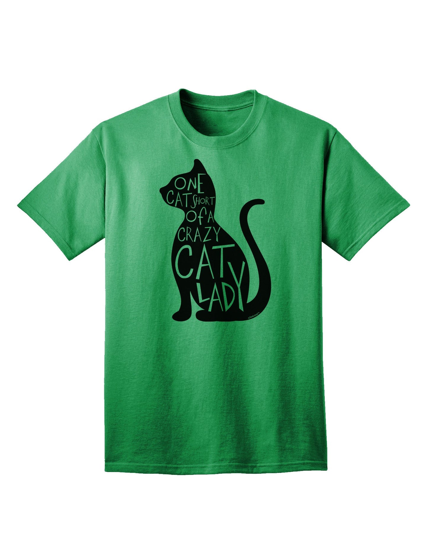 Adult T-Shirt Collection: One Cat Short Of A Crazy Cat Lady - Embrace Your Feline Affection-Mens T-shirts-TooLoud-Kelly-Green-Small-Davson Sales