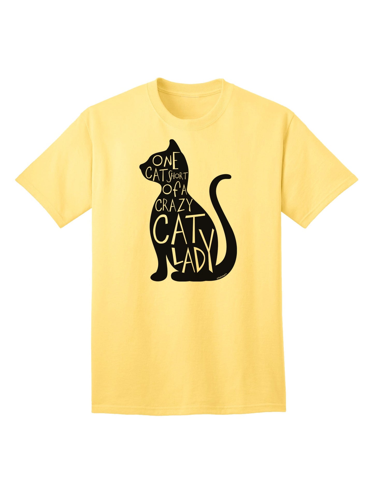 Adult T-Shirt Collection: One Cat Short Of A Crazy Cat Lady - Embrace Your Feline Affection-Mens T-shirts-TooLoud-Yellow-Small-Davson Sales