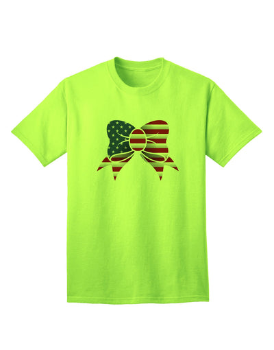 Adult T-Shirt Collection: The Patriotic Bow - Express Your National Pride-Mens T-shirts-TooLoud-Neon-Green-Small-Davson Sales