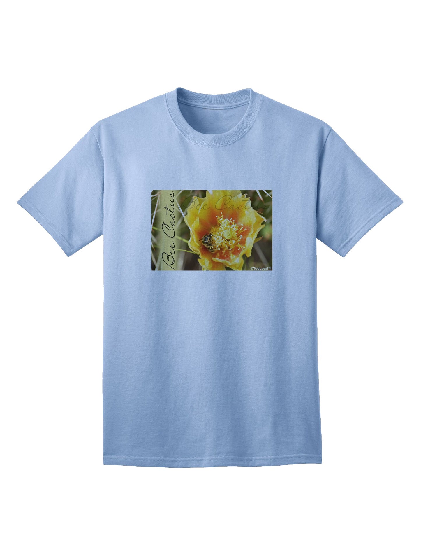 Adult T-Shirt Featuring Bee Cactus Design with Text Detailing-Mens T-shirts-TooLoud-Light-Blue-Small-Davson Sales