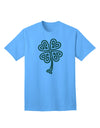 Adult T-Shirt Featuring Celtic Knot 4 Leaf Clover Design - A St. Patrick's Day Special Edition-Mens T-shirts-TooLoud-Aquatic-Blue-Small-Davson Sales