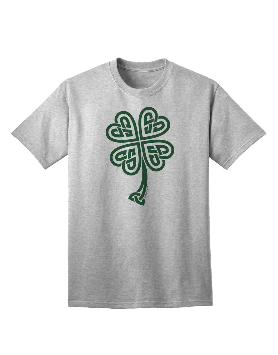 Adult T-Shirt Featuring Celtic Knot 4 Leaf Clover Design - A St. Patrick's Day Special Edition-Mens T-shirts-TooLoud-White-Small-Davson Sales