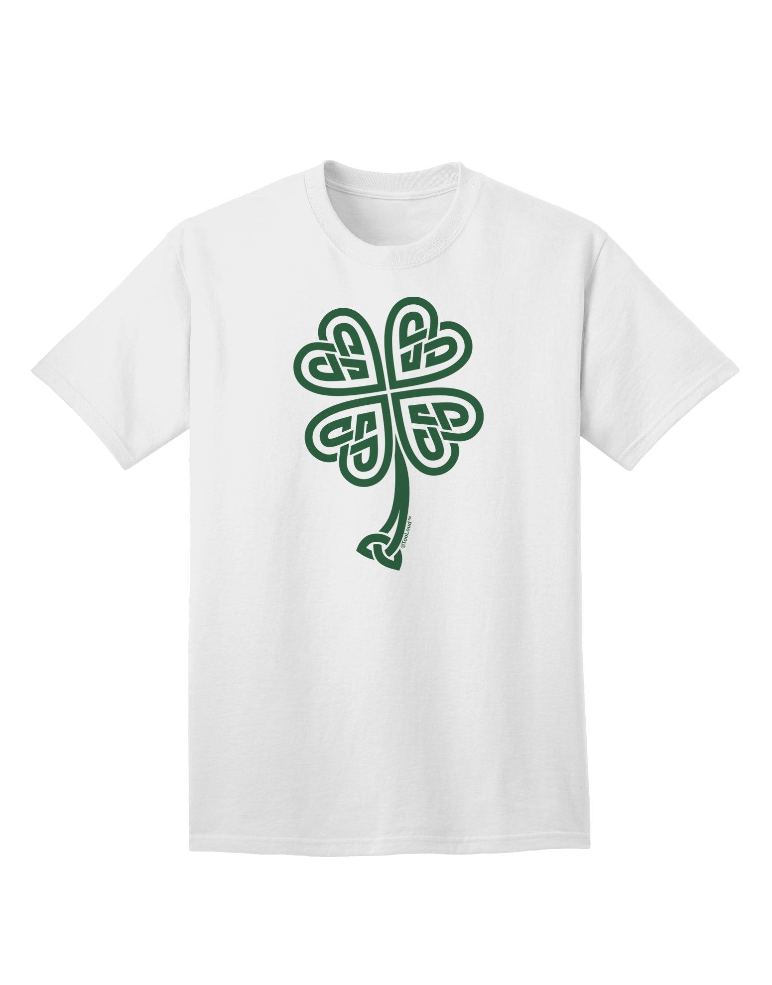Adult T-Shirt Featuring Celtic Knot 4 Leaf Clover Design - A St. Patrick's Day Special Edition-Mens T-shirts-TooLoud-White-Small-Davson Sales
