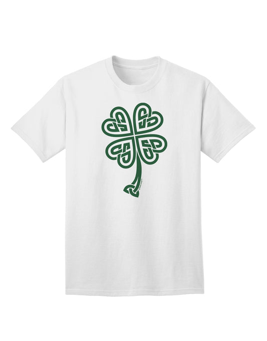 Adult T-Shirt Featuring Celtic Knot 4 Leaf Clover Design - A St. Patrick's Day Special Edition-Mens T-shirts-TooLoud-White-Small-Davson Sales
