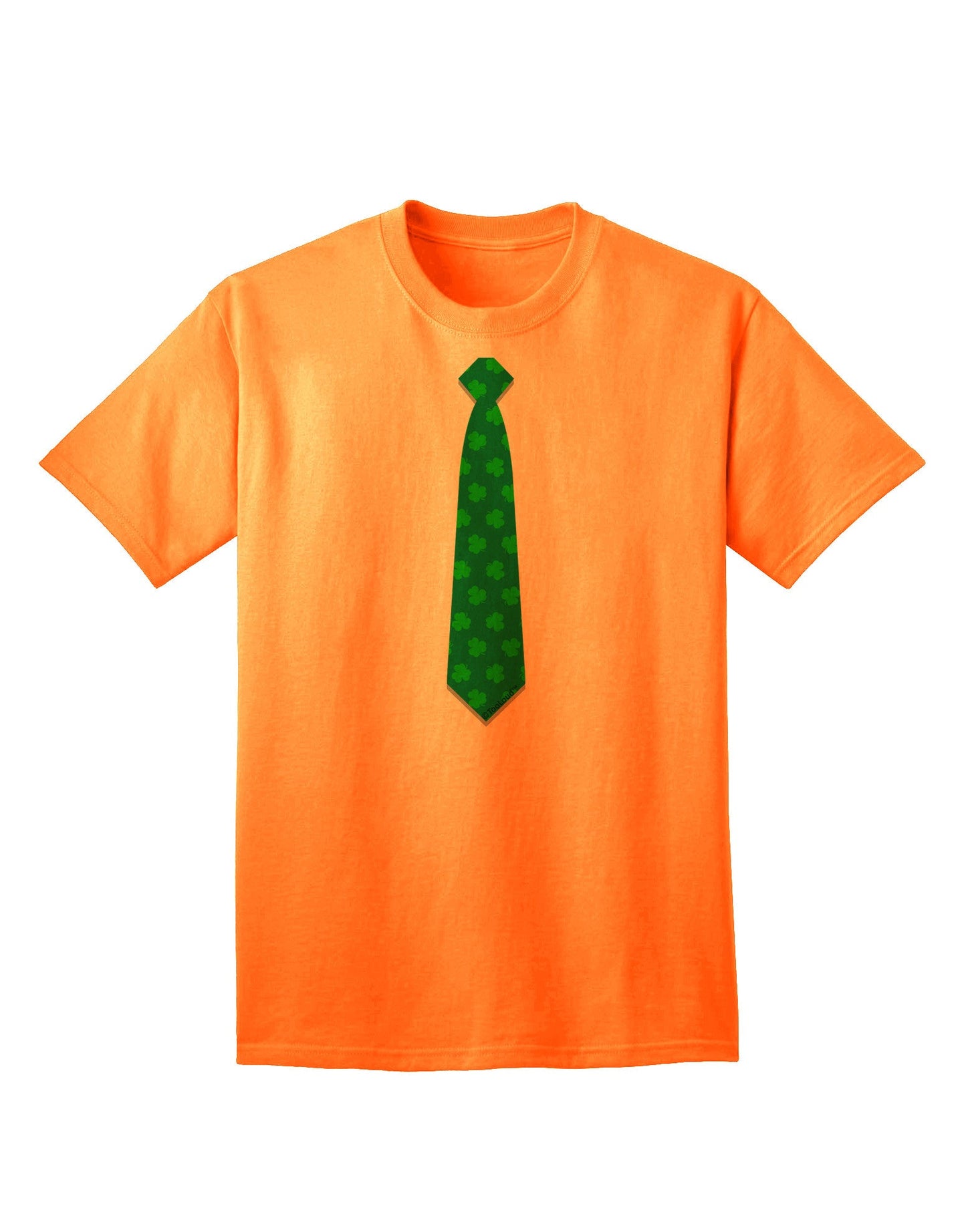 Adult T-Shirt Featuring Clover Pattern Design for St. Patrick's Day Celebration-Mens T-shirts-TooLoud-Neon-Orange-Small-Davson Sales