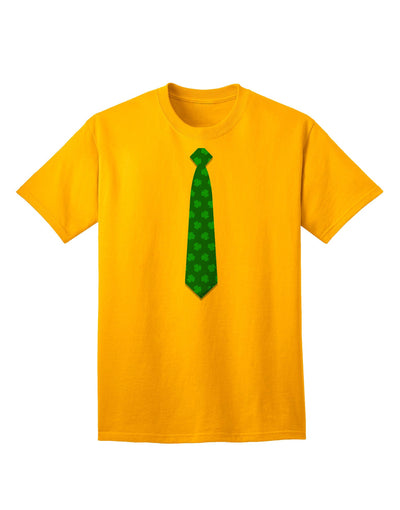 Adult T-Shirt Featuring Clover Pattern Design for St. Patrick's Day Celebration-Mens T-shirts-TooLoud-Gold-Small-Davson Sales