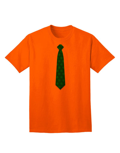 Adult T-Shirt Featuring Clover Pattern Design for St. Patrick's Day Celebration-Mens T-shirts-TooLoud-Orange-Small-Davson Sales