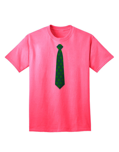 Adult T-Shirt Featuring Clover Pattern Design for St. Patrick's Day Celebration-Mens T-shirts-TooLoud-Neon-Pink-Small-Davson Sales