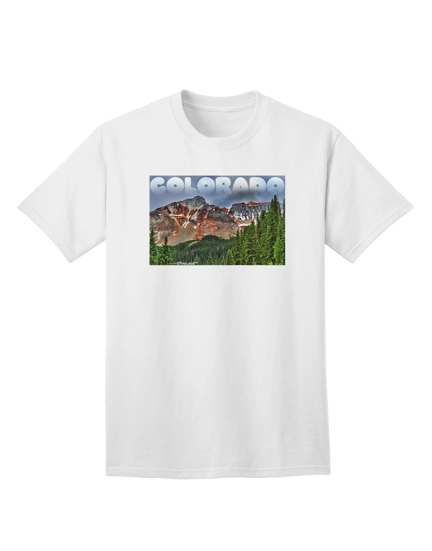 Adult T-Shirt Featuring Colorado Mountains Forrest Text - A Nature-Inspired Apparel Collection-Mens T-shirts-TooLoud-White-Small-Davson Sales