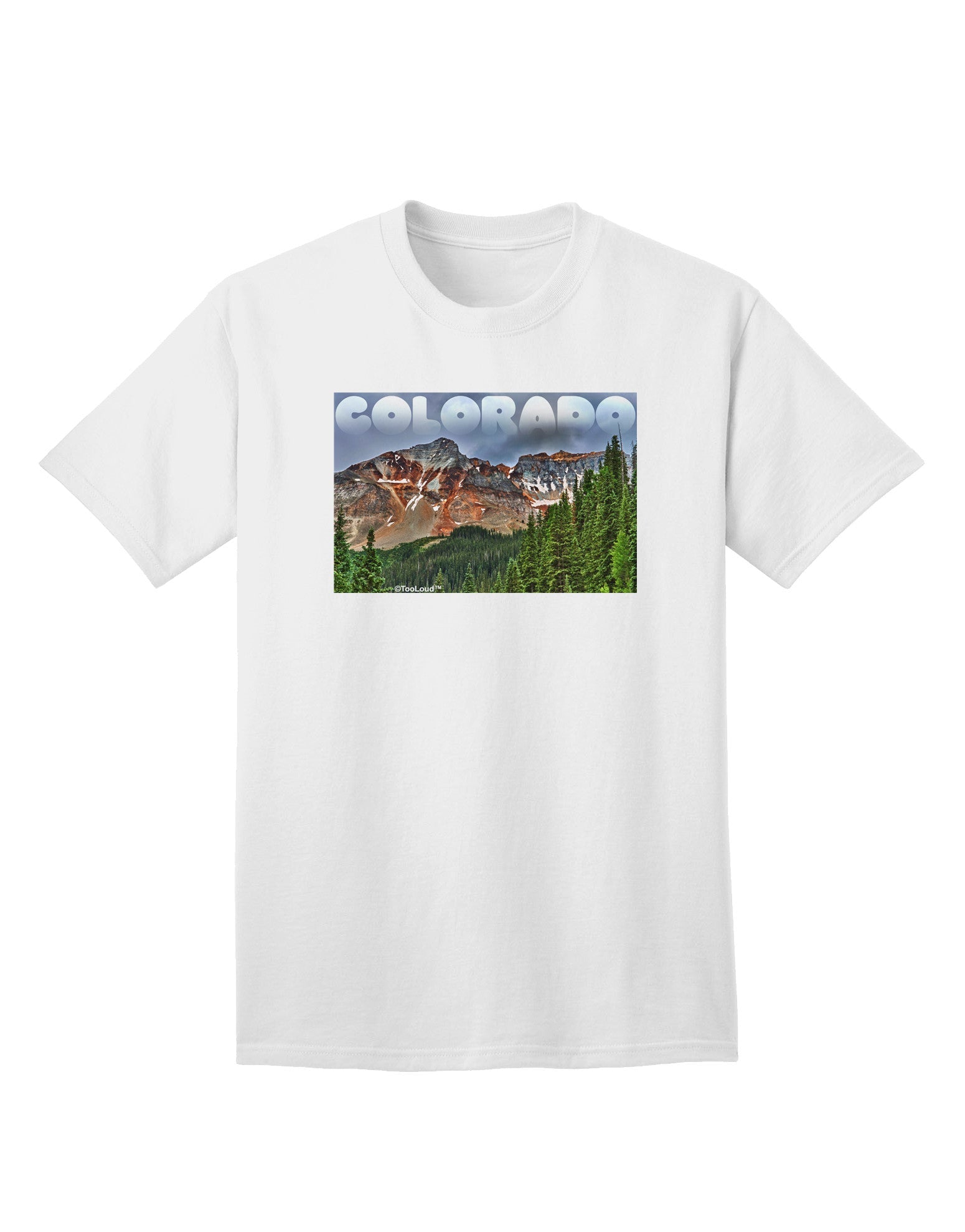 Adult T-Shirt Featuring Colorado Mountains Forrest Text - A Nature-Inspired Apparel Collection-Mens T-shirts-TooLoud-White-Small-Davson Sales