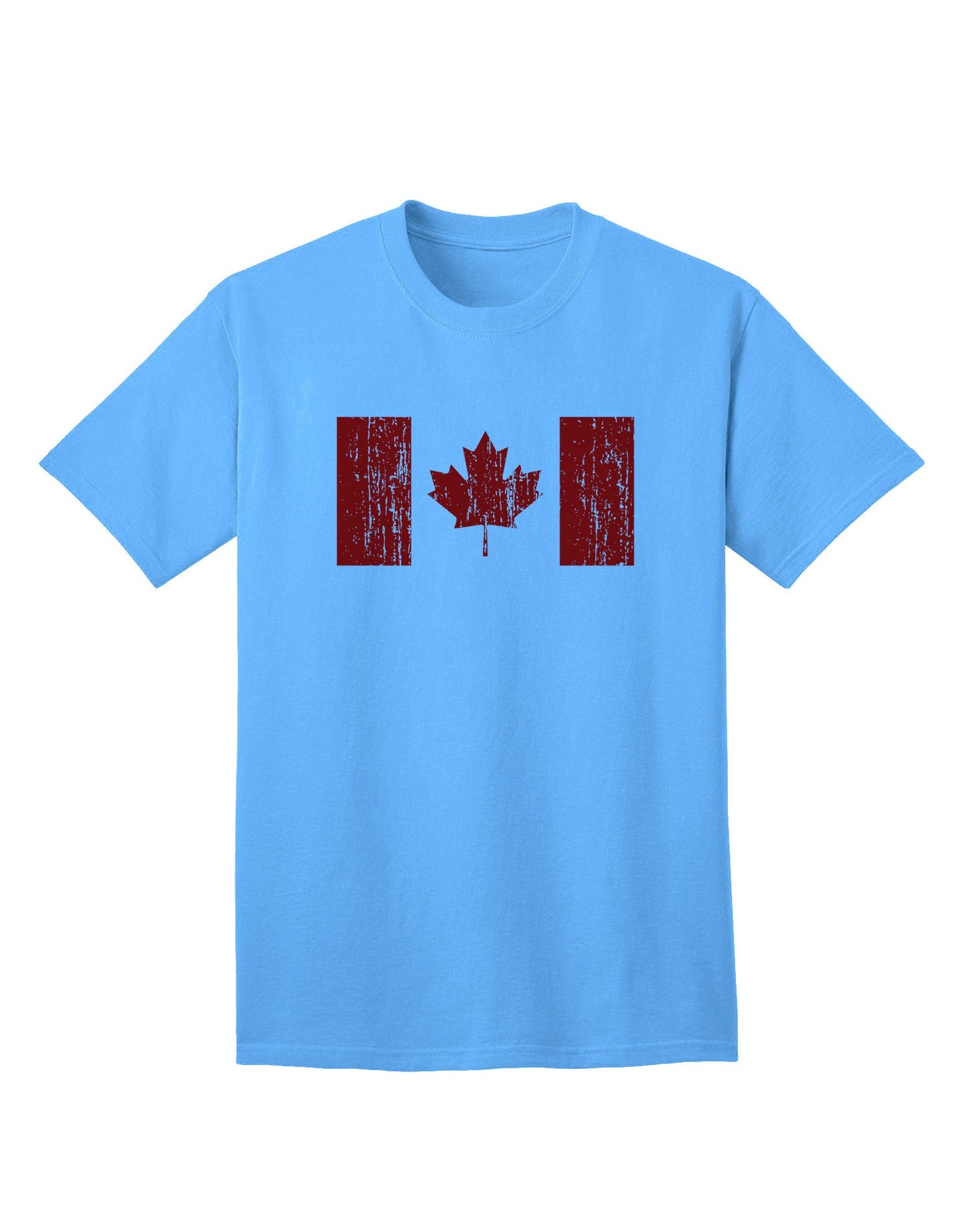Adult T-Shirt Featuring Distressed Canadian Flag Maple Leaf Design-Mens T-shirts-TooLoud-Aquatic-Blue-Small-Davson Sales
