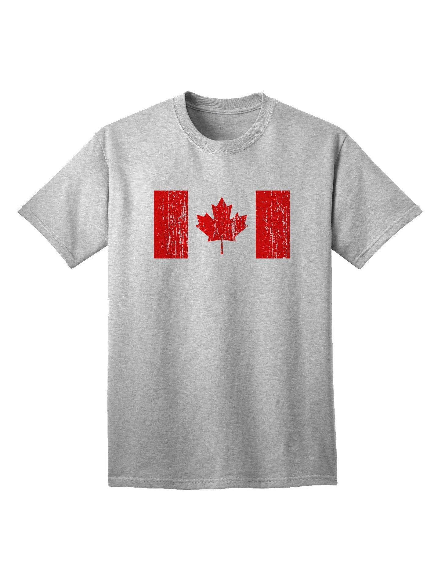 Adult T-Shirt Featuring Distressed Canadian Flag Maple Leaf Design-Mens T-shirts-TooLoud-AshGray-Small-Davson Sales