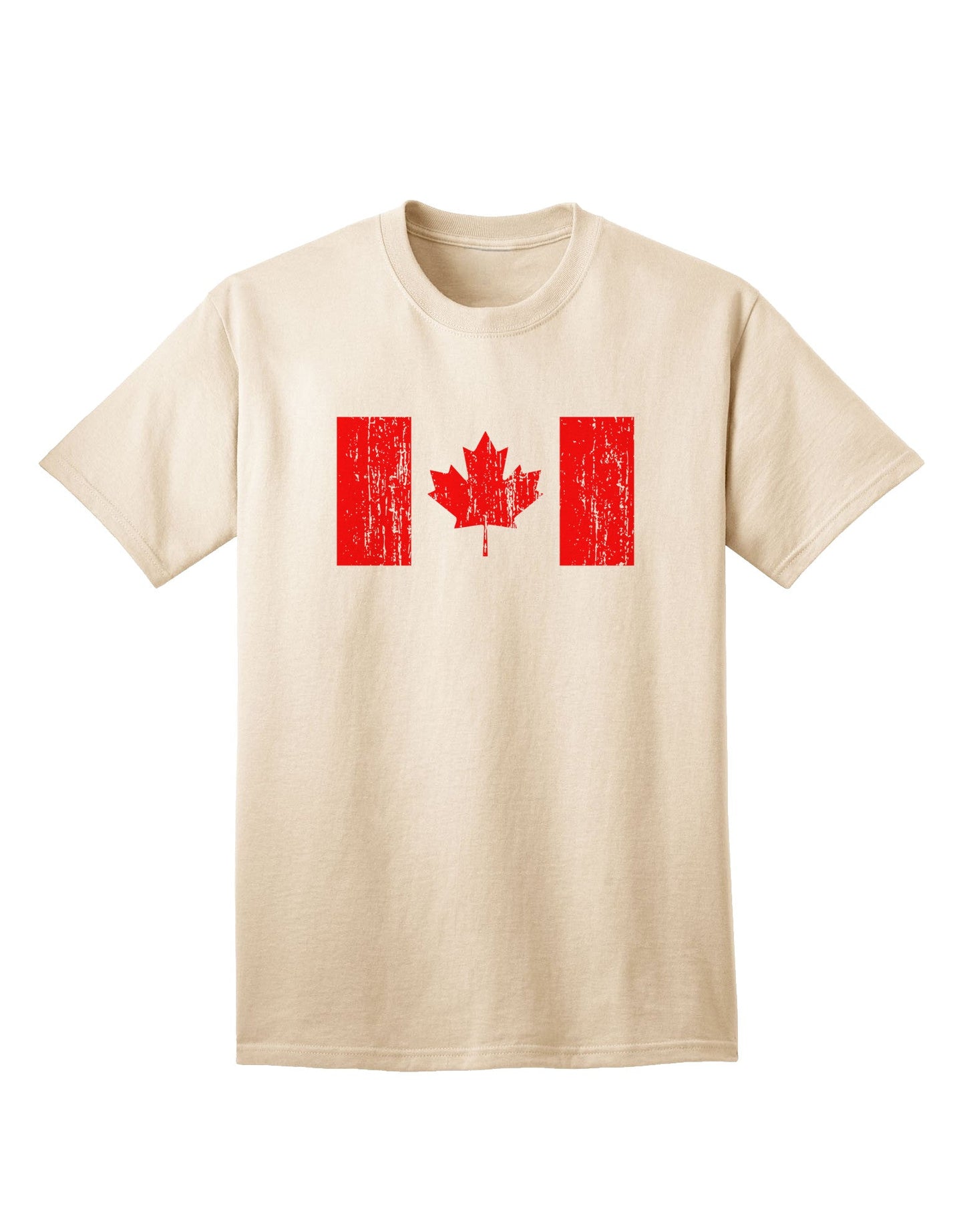Adult T-Shirt Featuring Distressed Canadian Flag Maple Leaf Design-Mens T-shirts-TooLoud-Natural-Small-Davson Sales