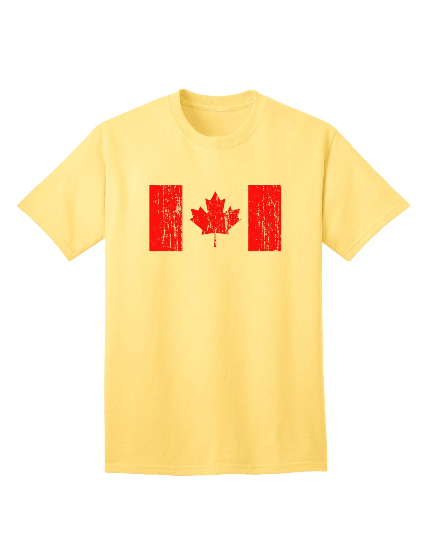 Adult T-Shirt Featuring Distressed Canadian Flag Maple Leaf Design-Mens T-shirts-TooLoud-Yellow-Small-Davson Sales
