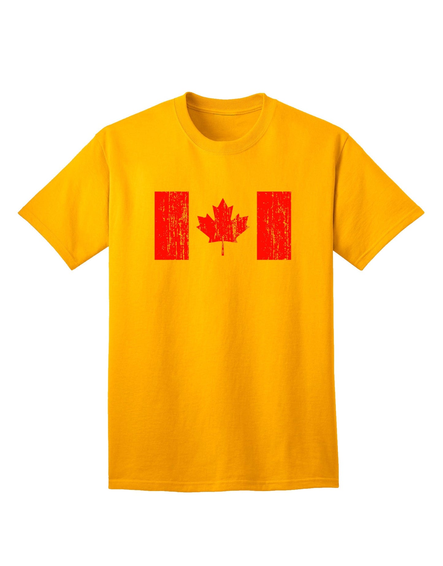 Adult T-Shirt Featuring Distressed Canadian Flag Maple Leaf Design-Mens T-shirts-TooLoud-Gold-Small-Davson Sales