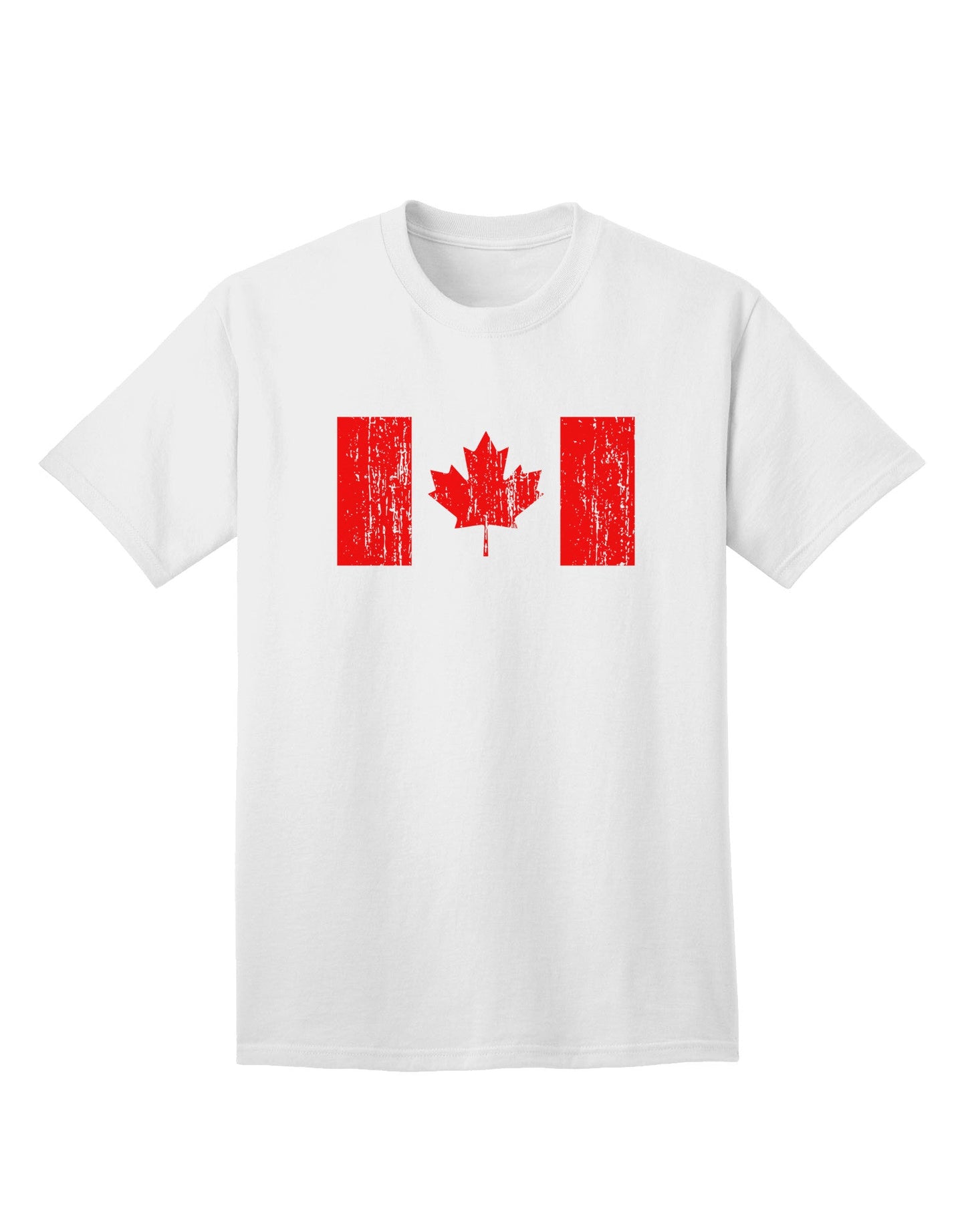Adult T-Shirt Featuring Distressed Canadian Flag Maple Leaf Design-Mens T-shirts-TooLoud-White-Small-Davson Sales