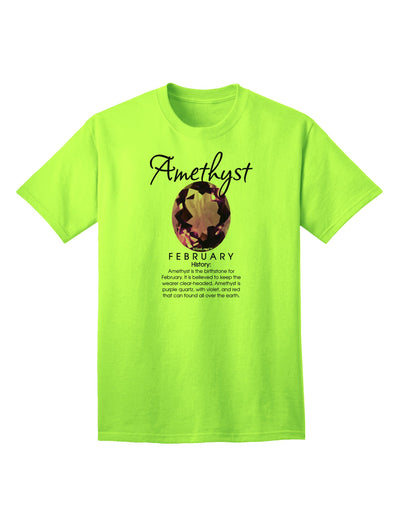 Adult T-Shirt Featuring February's Birthstone - The Amethyst-Mens T-shirts-TooLoud-Neon-Green-Small-Davson Sales