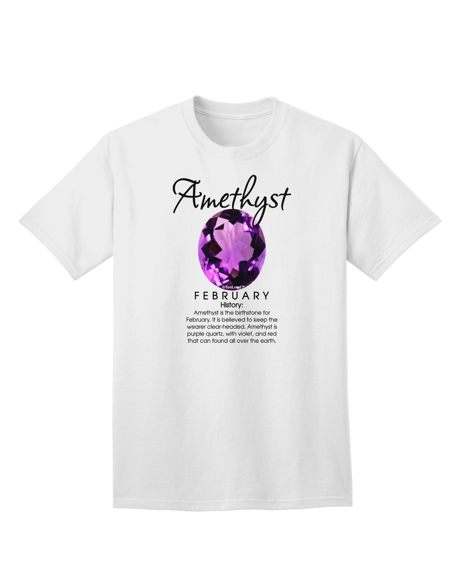 Adult T-Shirt Featuring February's Birthstone - The Amethyst-Mens T-shirts-TooLoud-White-Small-Davson Sales