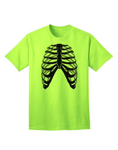 Adult T-Shirt Featuring Inverted Human Skeleton Bones Ribcage Design-Mens T-shirts-TooLoud-Neon-Green-Small-Davson Sales