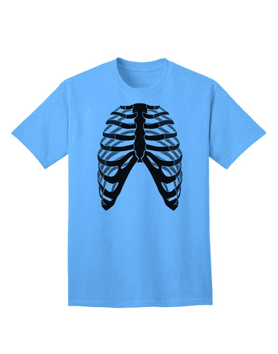 Adult T-Shirt Featuring Inverted Human Skeleton Bones Ribcage Design-Mens T-shirts-TooLoud-Aquatic-Blue-Small-Davson Sales